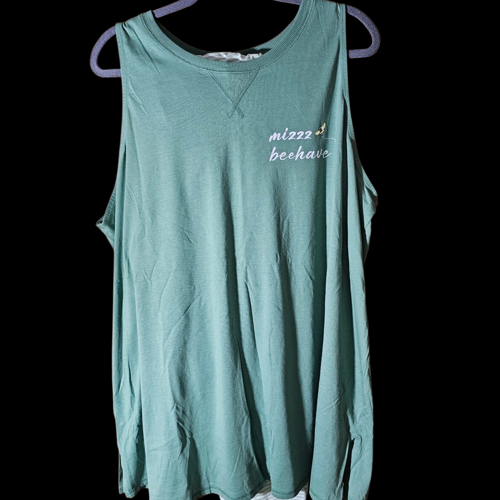 NWT Lane Bryant Green Sleeveless Pajama Set